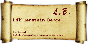Löwenstein Bence névjegykártya